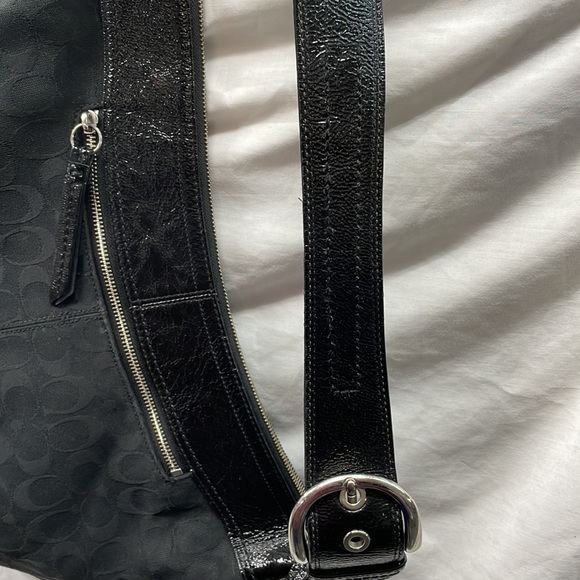 Coach faux leather and canvas shoulder bag 16x14 - Picture 6 of 10